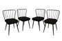 Hanah Home Yıldız 943 V4 Juego de Sillas de 4 Piezas Negro